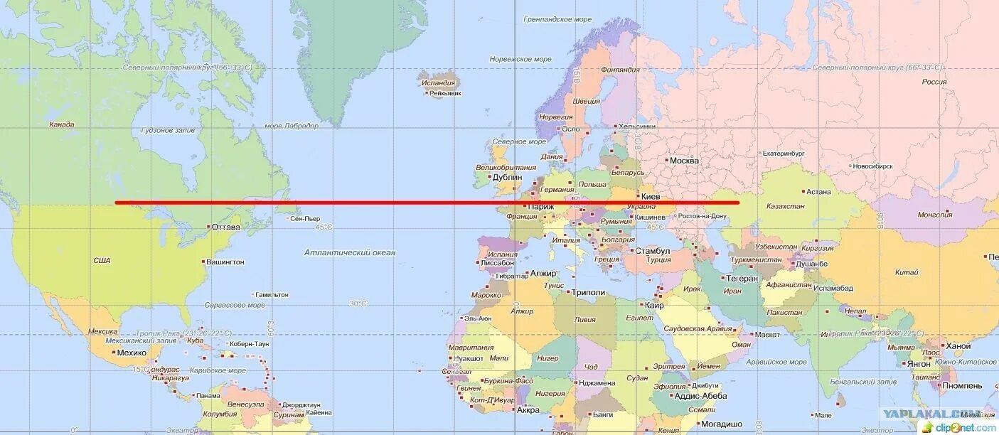 Параллель Северной границы США. Широта и долгота на карте. Города расположенные на одной широте. Широта Торонто.