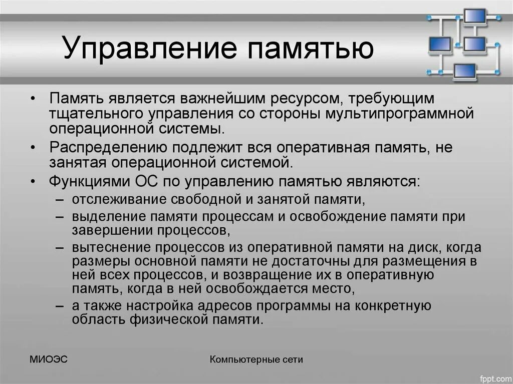 Управление памятью является. Управление памятью. Методы управления памятью. Способы управления памятью ОС. Методы управления памятью в операционных системах.