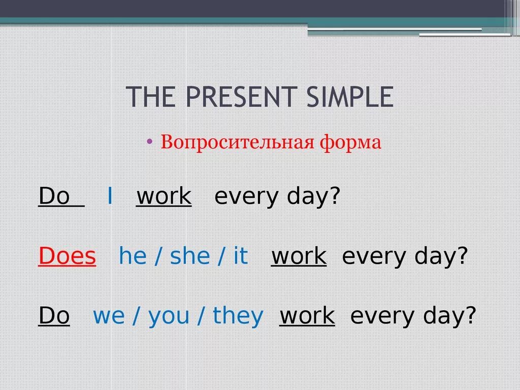 Does в вопросе your. Как образуется форма present simple. Как строится вопрос в present simple. Вопросительная форма презент Симпл. Как образуются предложения в present simple.