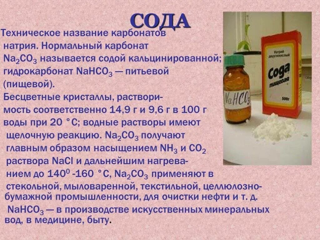 Кальцинированная сода na2co3. Гидрокарбонат натрия это сода. Карбонат натрия. Раствор питьевой соды. Питьевая сода применение