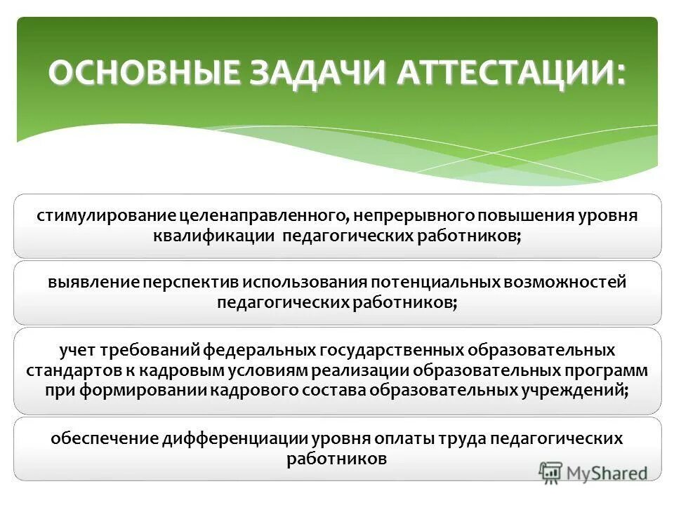 Стимулирование повышение квалификации. Аттестация и повышение квалификации педагогических работников. Основные задачи аттестации. Задачи повышения квалификации. Повышение квалификации и аттестация педагога.