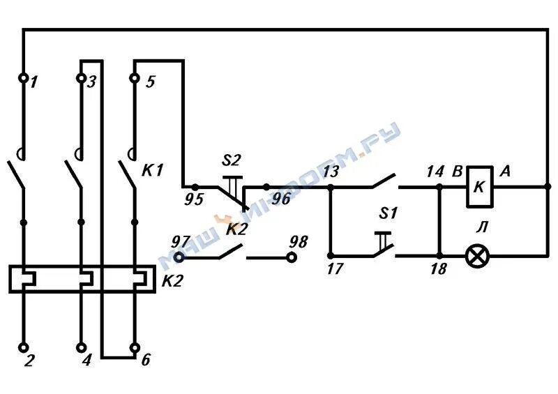 Схема подключения двигателя через магнитный пускатель 220. Схемы подключения пускатель ПМЛ 1230. Схема пускателя с кнопкой и тепловым реле. Схема подключения двух магнитных пускателей с двумя кнопками. Схема пуск стоп двигателя