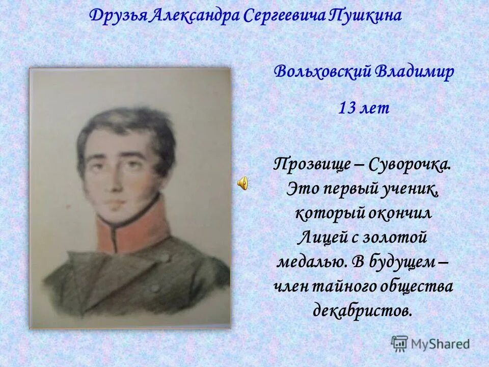 Какое прозвище получил пушкин в лицее. Портреты друзей Пушкина по лицею. Друзья Пушкина в лицее. Друзья Пушкина презентация.