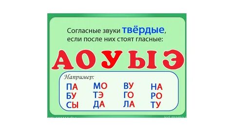 Мягкие гласные после согласных