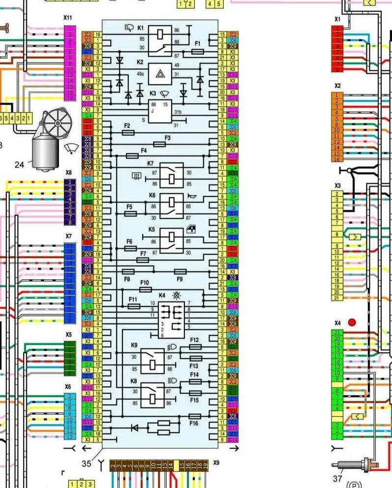 Проводка 2109 карбюратор. Электросхема монтажного блока ВАЗ 2109. Электросхема монтажного блока ВАЗ 2114. Схема монтажного блока ВАЗ 21093. Электросхема блока предохранителей ВАЗ 2115.