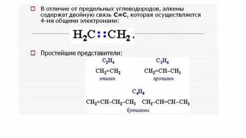 Алкены примеры