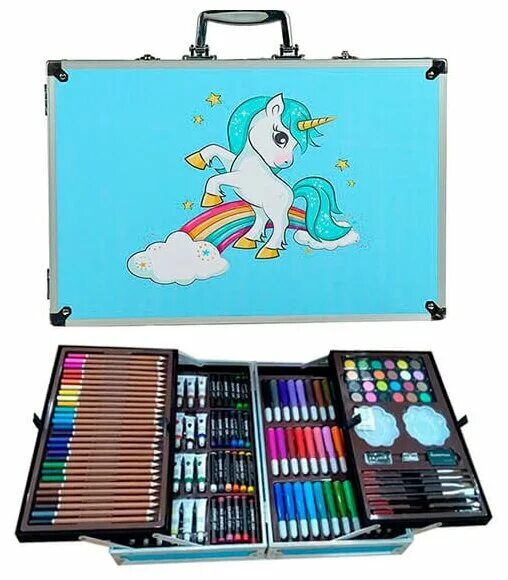 набор для рисования art set 208. набор для рисования в чемоданчике. юный художник набор для рисования. набор художника 208 предметов с мольбертом. чемоданчик "набор юного художника" 145 предметов zw, розовый.