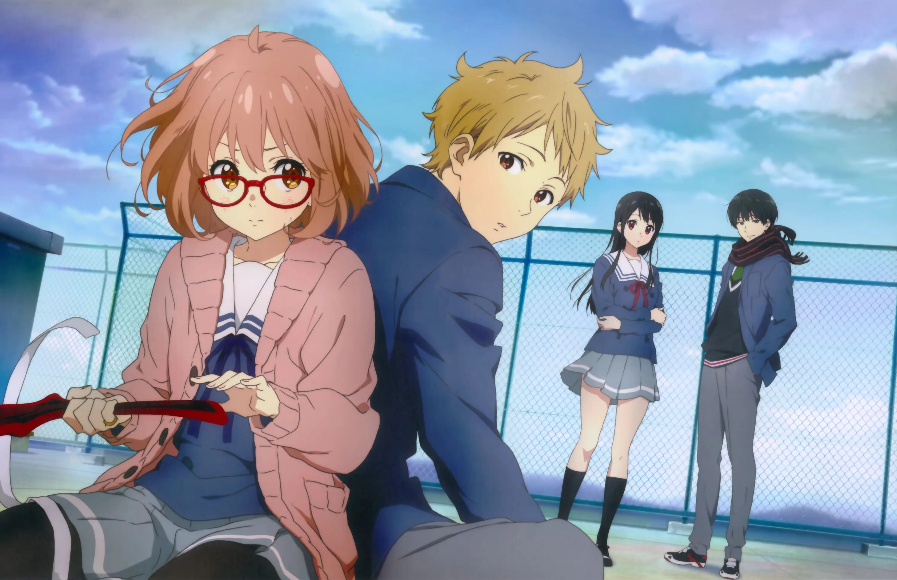 За гранью Kyoukai no Kanata. Курияма и Мицуки.