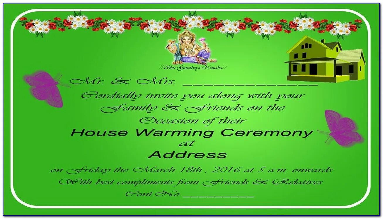 Invitation Card. Party Invitation Card. Card for Housewarming.