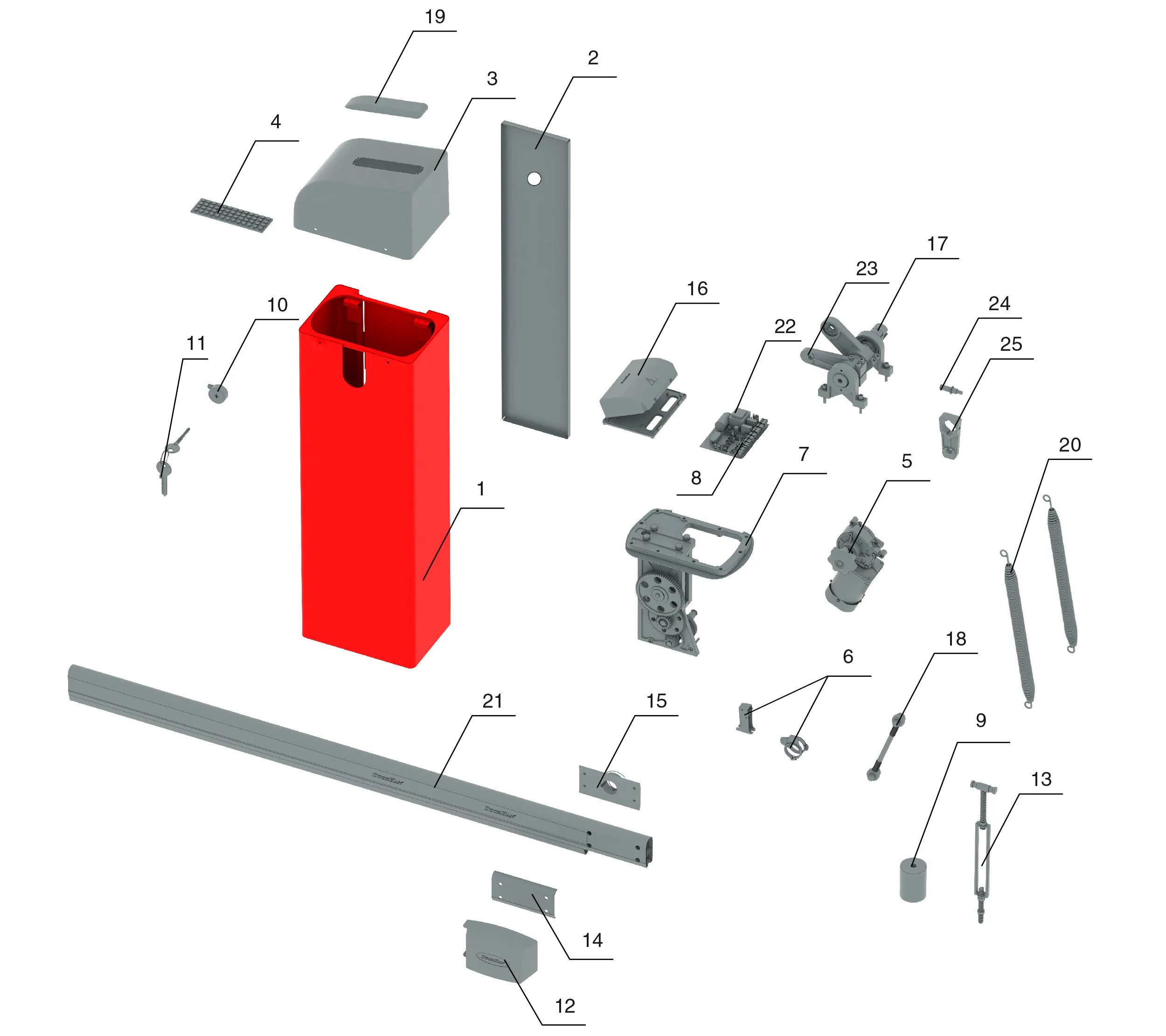 Doorhan barrier 5000 запчасти. Brn-2: корпус алюминиевый верхний barrier n. Doorhan barrier боковая крышка. Doorhan крышка корпуса шлагбаума верхняя. Doorhan barrier-5000 комплектация.
