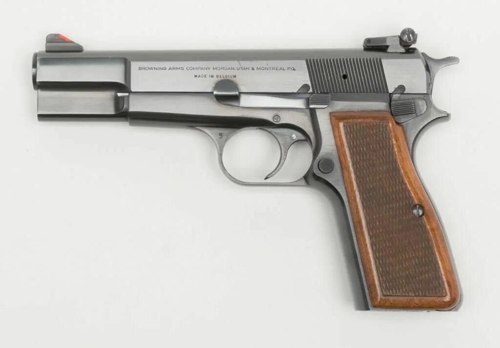 Browning Hi-Power. Browning p-35 Hi-Power Silver Chrome 9mm. Browning Hi-Power вид сбоку.