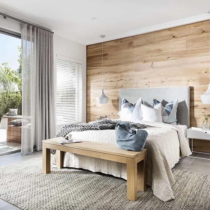 Houzz / Flooring Bedroom wall designs, Feature wall bedroom, Wooden bedroom