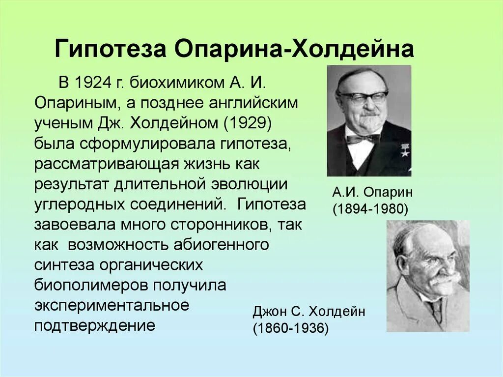 Теория биохимической эволюции Опарин и Холдейн. Гипотеза Опарина 1924. Гипотеза а и Опарина и Дж Холдейна. Холдейн Джон теория.