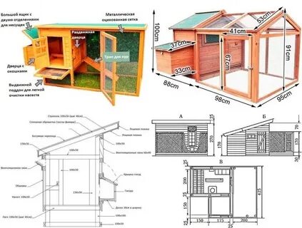Курятник с выгулом чертежи