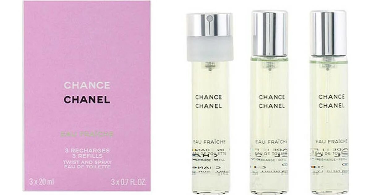 Туалетная вода chanel chance eau fraiche цены. Chance Eau Fraiche 3x20 Chanel. 3*20 Ml Chanel "chance Eau Fraiche". Парфюмерный набор Chanel "chance Eau de Toilette" 3*30ml. Chanel chance Eau Fraiche 50.