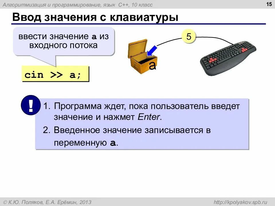 Пользователь ввел значение 5