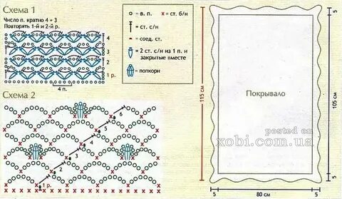 Плед для новорожденного крючком схемы с описанием