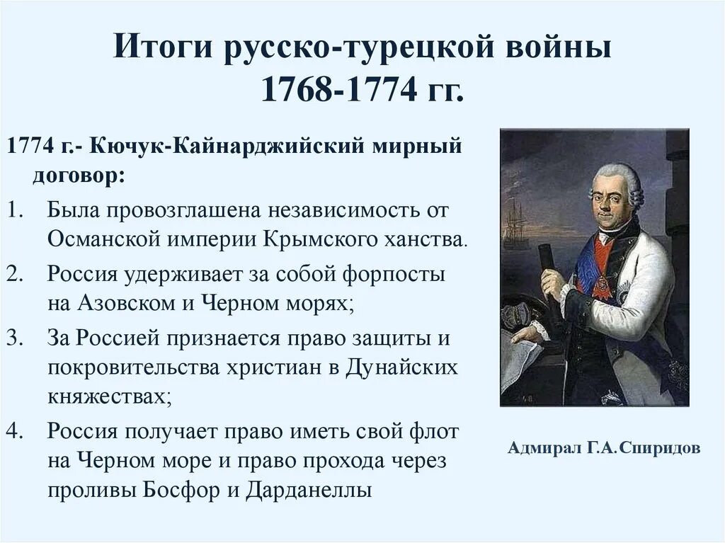 Русско турецкая 1768 1774 итоги