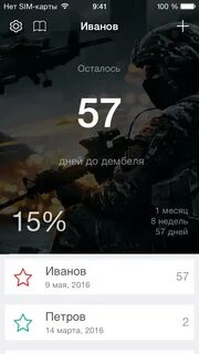 Дней до дембеля приложение