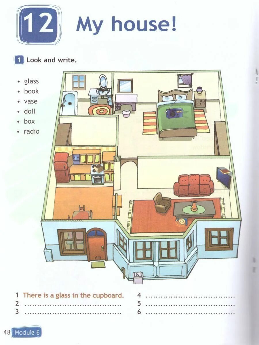 Spotlight 3 класс рабочая тетрадь House. Spotlight 3 my House рабочая тетрадь. Английский 3 класс рабочая тетрадь my House. План квартиры на английском языке. Module 6 unit 12