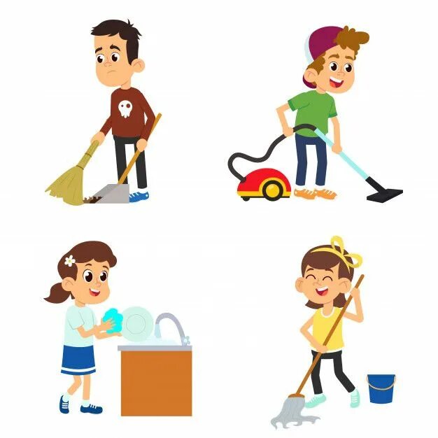 Helping with housework. Уборка дома рисунок. housework мультяшная. рисунок помощь по дому. семейная уборка в доме рисунок.