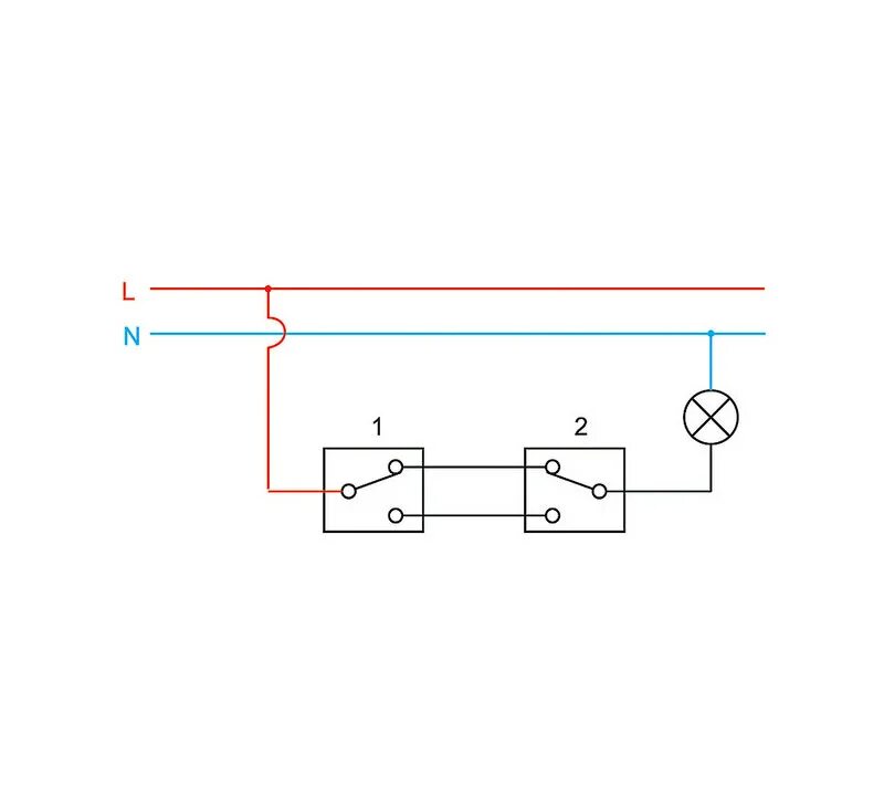 Соединение проходного выключателя. Одноклавишный переключатель схема подключения с 2 мест. Схема подсоединения проходных выключателей. Схема подключения проходного выключателя одноклавишного. Схема подключения проходного проходных выключателей.