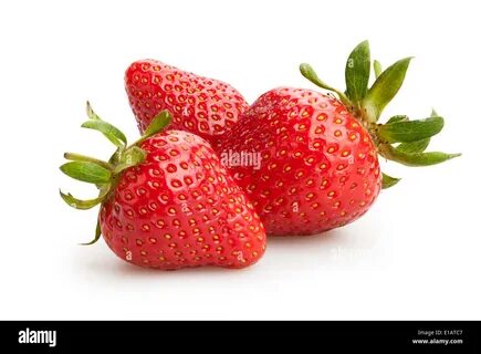 Sweet cookies with strawberry isolated on white closeup shot Stock Photo. 