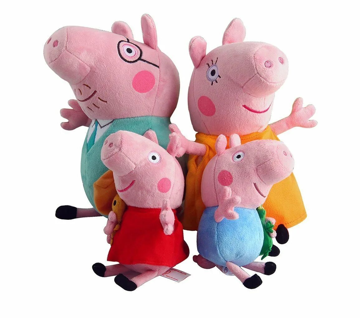 Свинка Пеппа и Джордж игрушки. Игрушки Свинка Peppa semya. Свинка Пеппа папа Свин игрушка. Мягкая игрушка Джордж Свинка Пеппа. Пепа игрушки