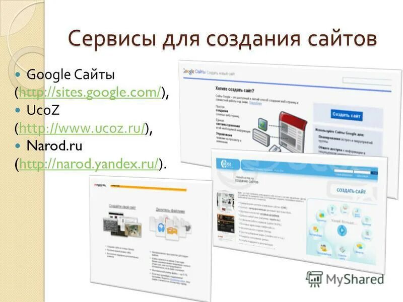 Сервис сайты google