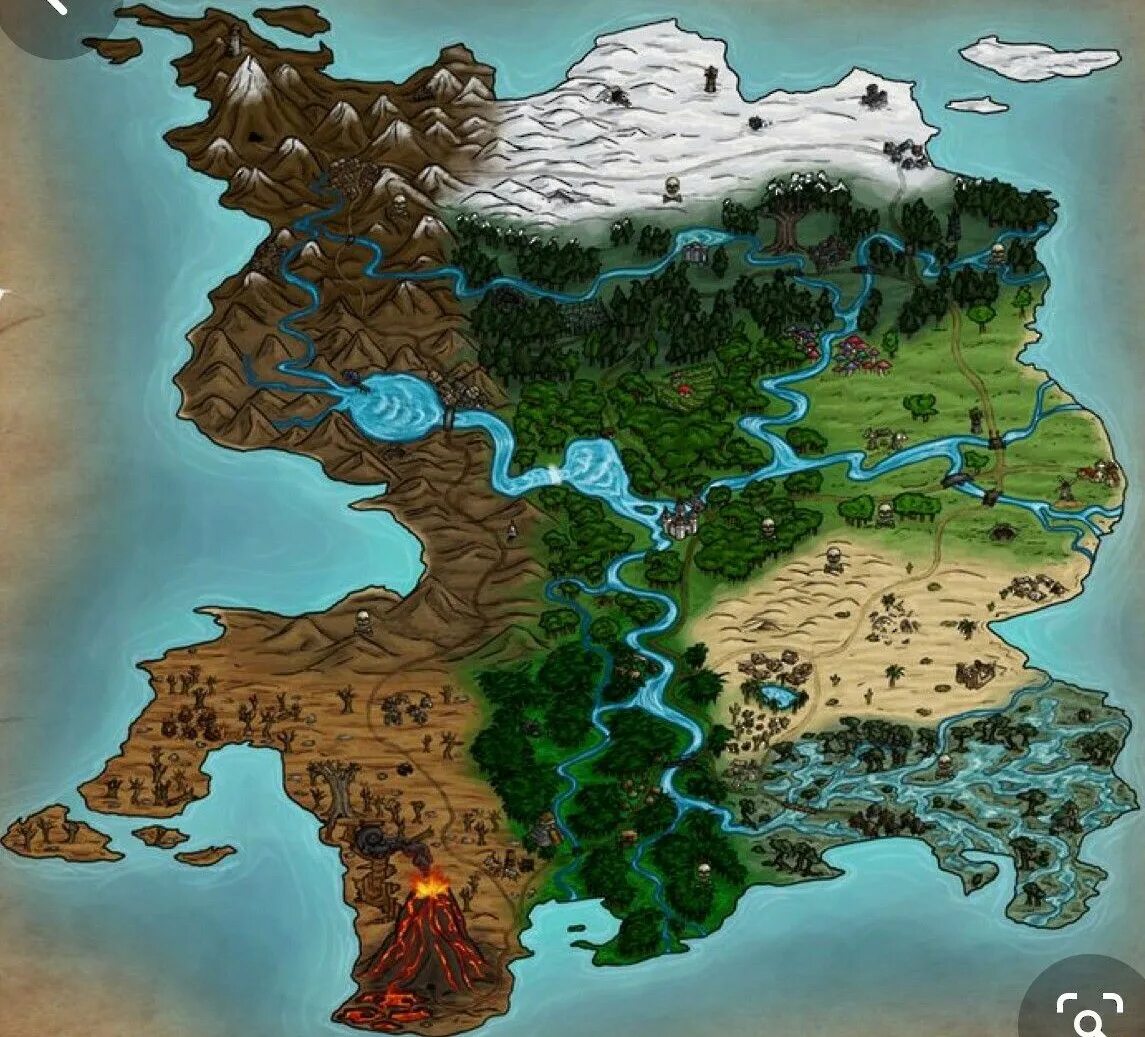 Ролевые миры. Мир Dungeons and Dragons Map. Pathfinder 2 Map.
