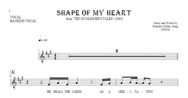 Стинг Ноты для фортепиано Shape of my. Shape of my Heart Ноты. Shape of my Heart Ноты для гитары. Sting Shape of my Heart Ноты для фортепиано. Шейпов май харт текст