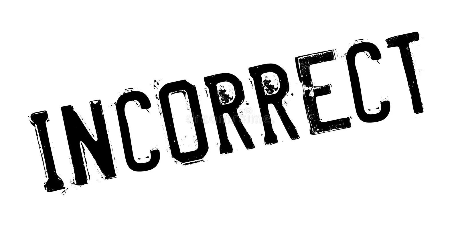 Incorrect words. Incorrect words