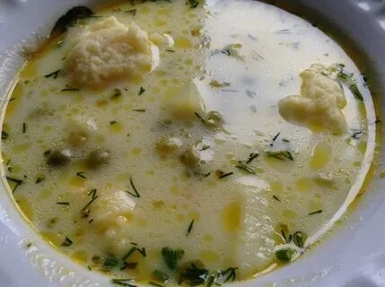 Суп с горошком консервированным и сыром