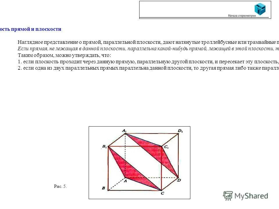 представление о плоскости дает