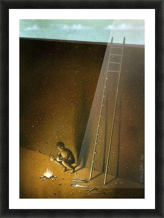 Картины с философским смыслом. Демотиваторы философские про жизнь. Человек в яме с лестницей. Смешные картины со смыслом.