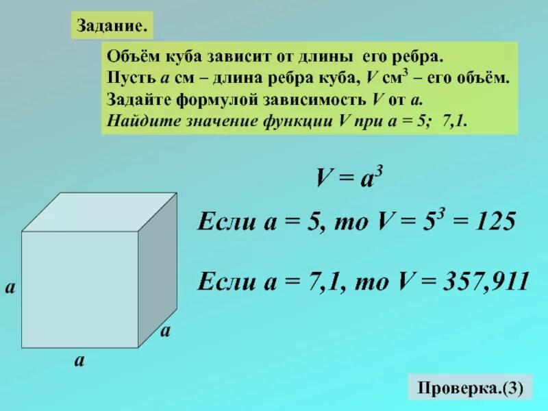 В объеме в три раза. Объем Куба вычисляется по формуле. Как вычислить объем Куба. Формула объема Куба. Формула нахождения объема Куба.