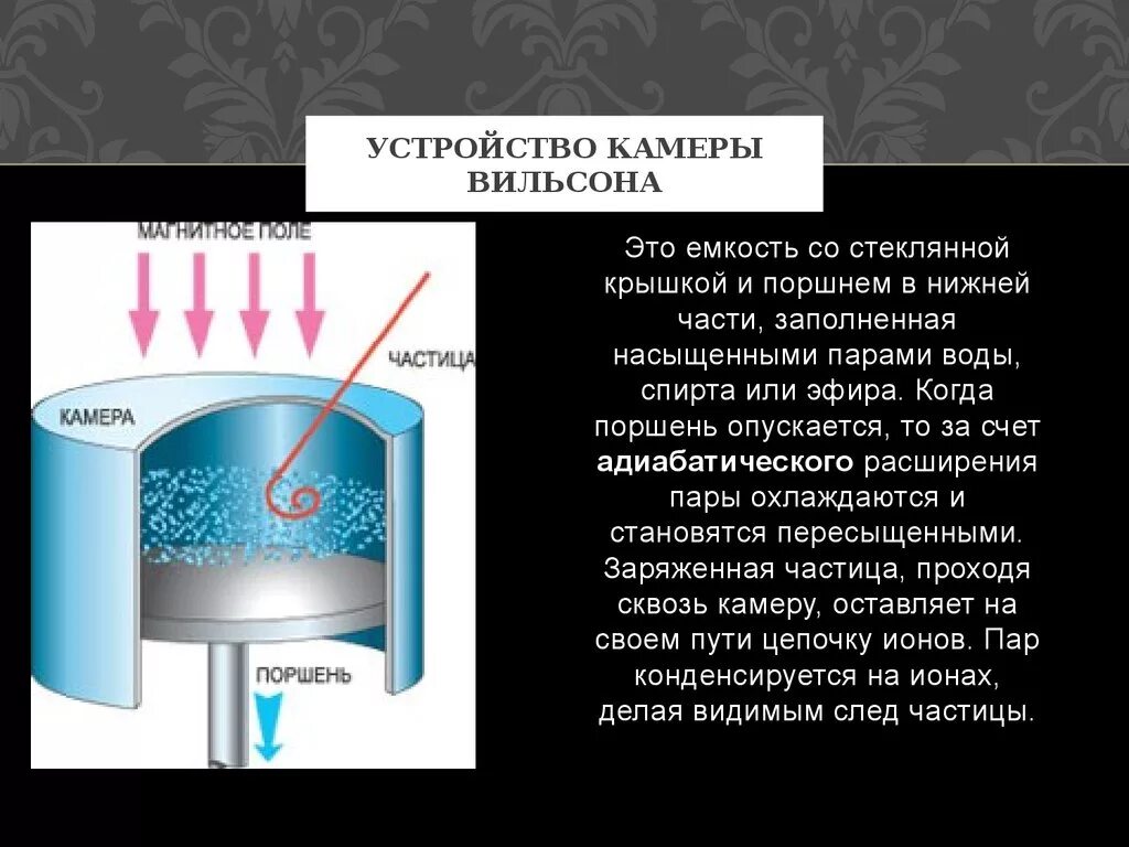 В чем состоит действие камеры вильсона