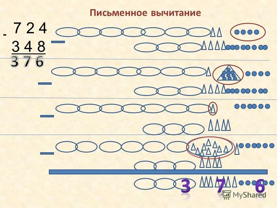 Алгоритм письменного вычитания презентация