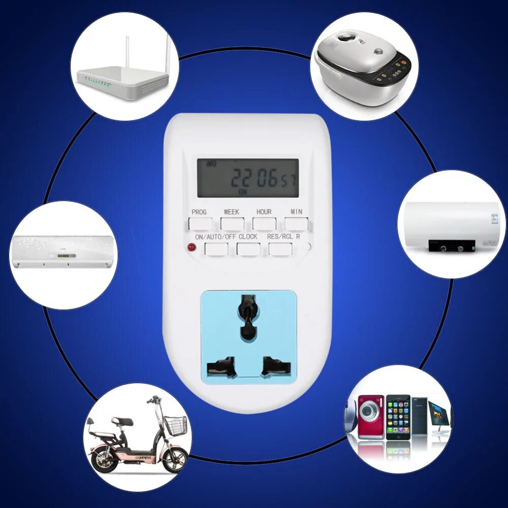 таймер электронный с розеткой 220в 24ч. Uniel таймер мех. таймер цифровой top 230v 16a двухканальный 2 модуля.