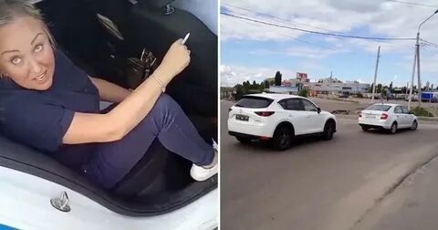 Женщина за рулем аварии