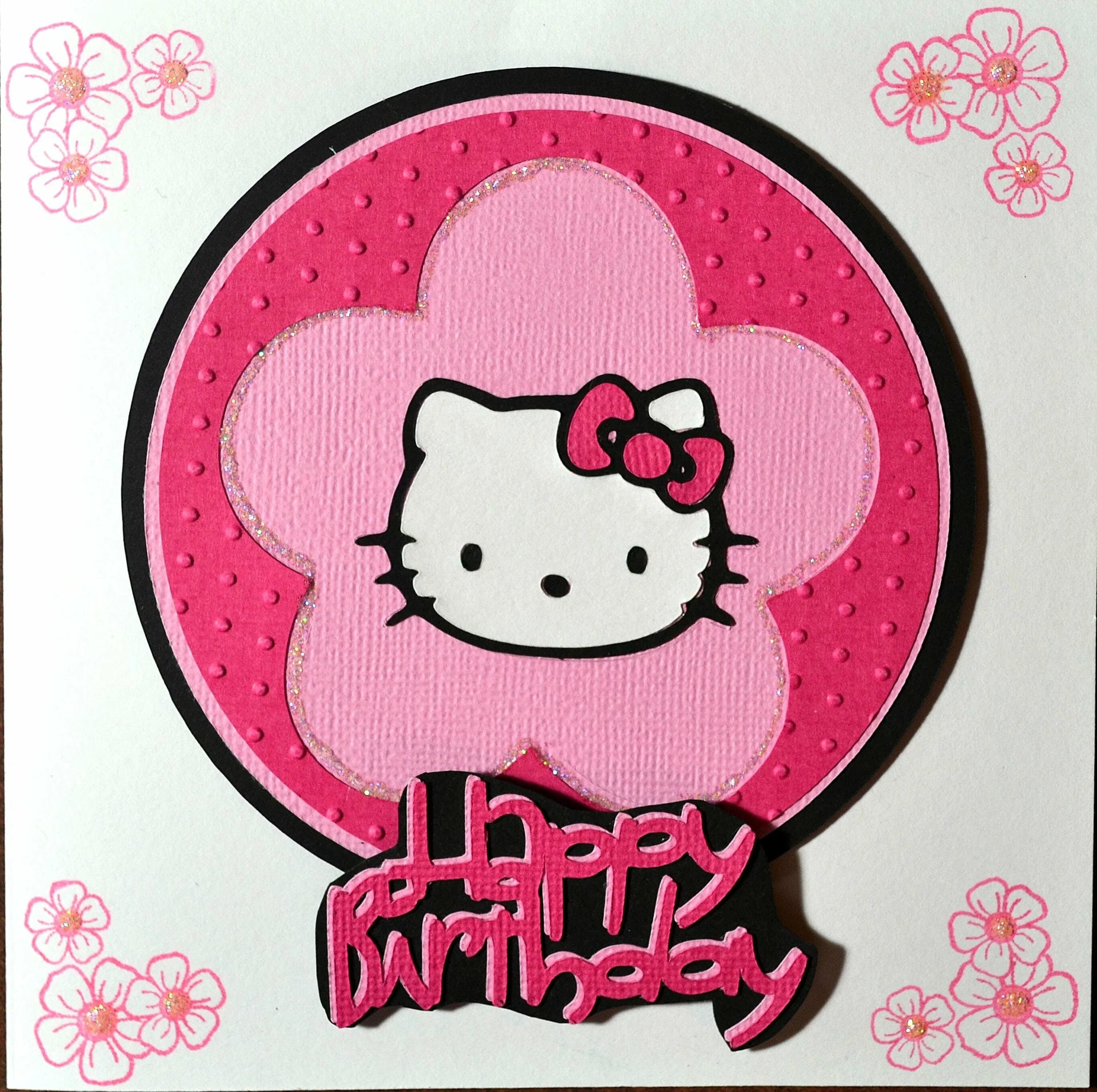 Открытка в стиле Хеллоу Китти. Поздравительная открытка с Хеллоу Китти. Hello Kitty открытка с днем рождения. Мини постеры Хелло Китти.