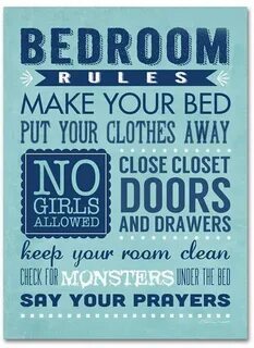 My room rules poster