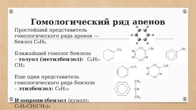 Гомологическая формула аренов. Ароматические углеводороды арены Гомологический ряд. Арены бензол Гомологический ряд. Гомологический ряд аренов таблица. Арены химия Гомологический ряд.