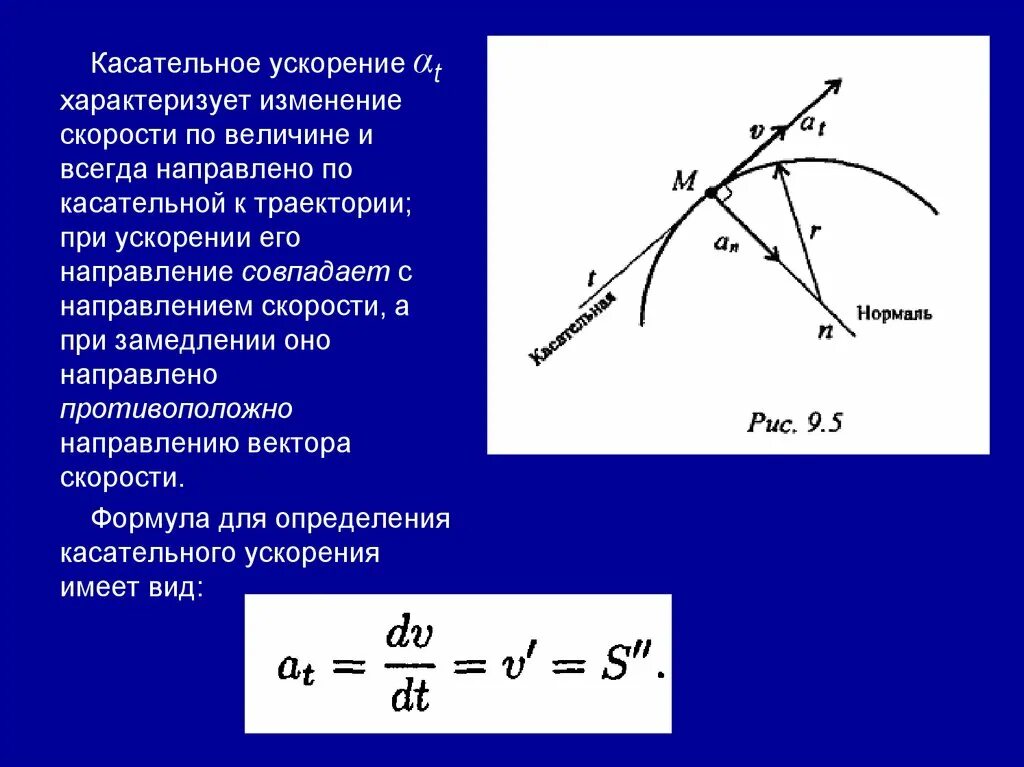 Касательное ускорение. Скорость направлена по касательной к траектории. Касательное ускорение направлено. Скорость направлена по касательной. Как направлено направление ускорения