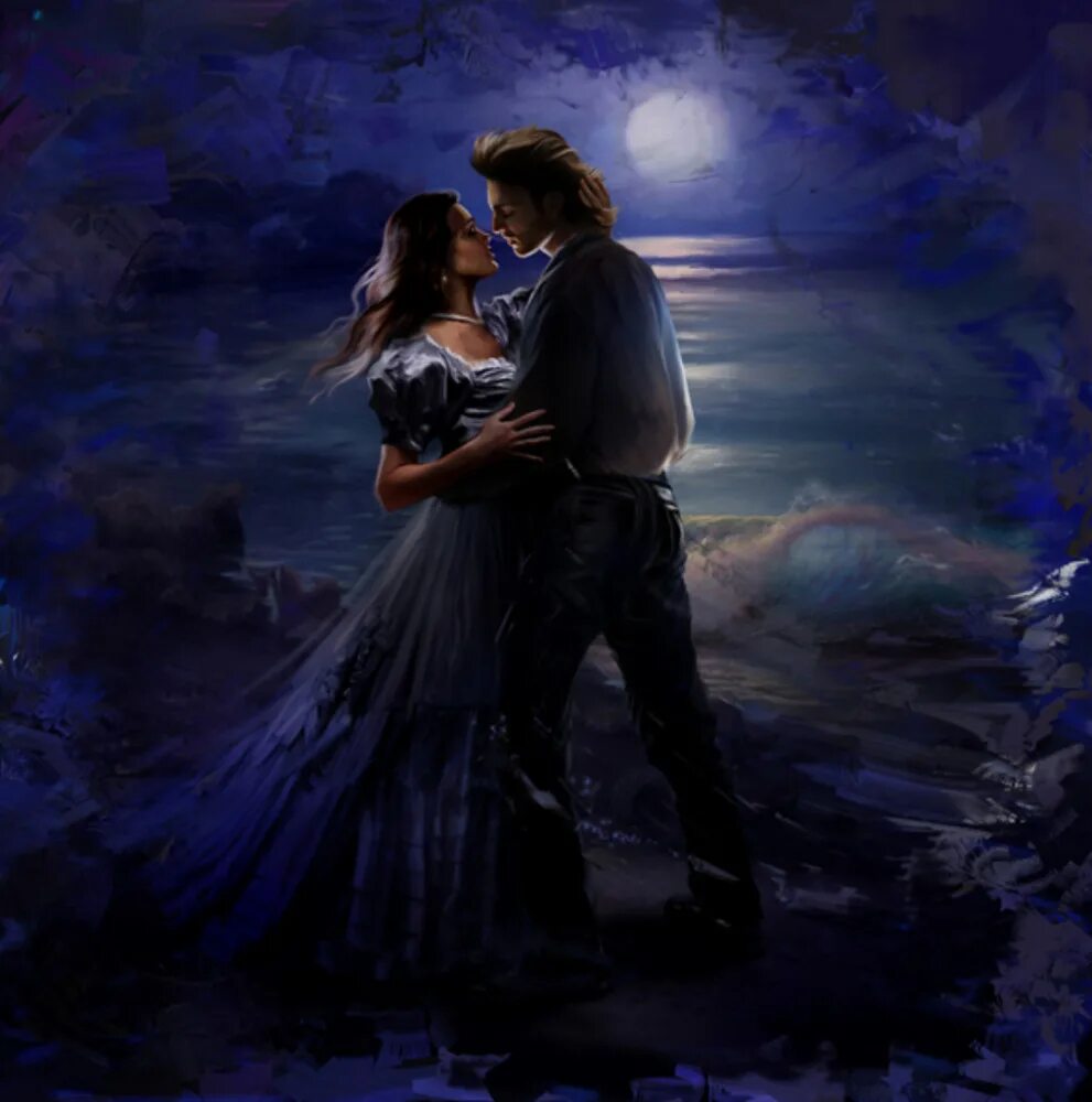 вальс под луной. клайдерман лунное танго. танец в ночи. виктория когай космическая романтика. влюбленные на фоне звездного неба.