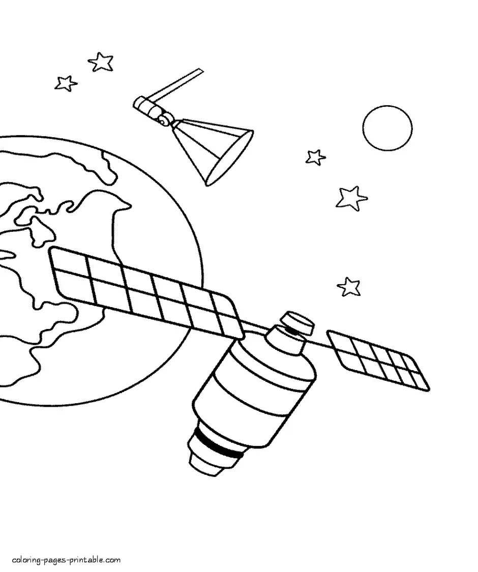 Рисунок спутника в космосе. Раскраска. В космосе. Космический Спутник раскраска для детей. Спутник рисунок. Раскраски космос Спутник для малышей.