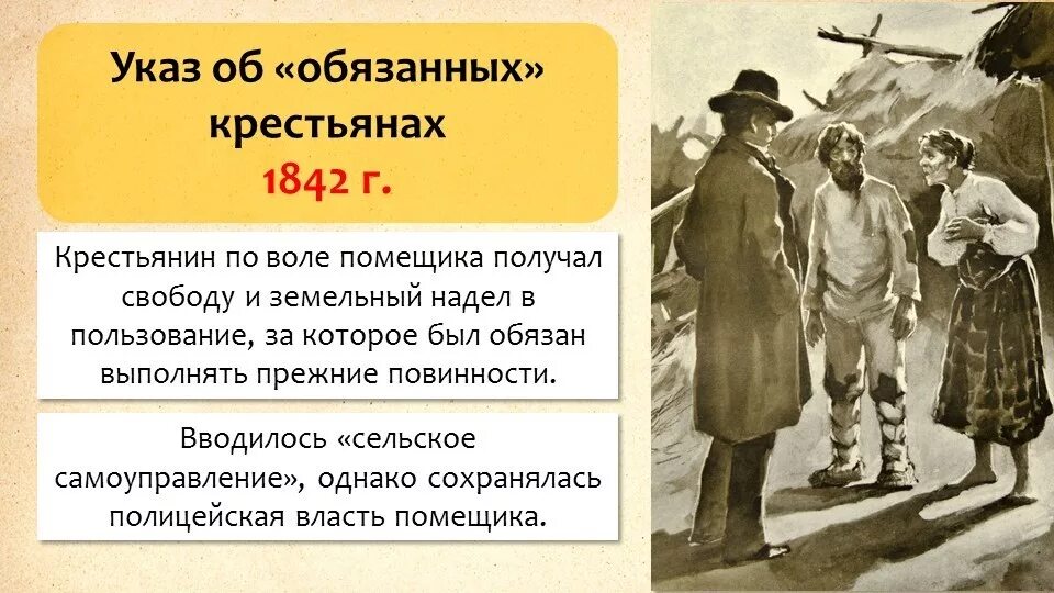 Об обязанных крестьянах 1842 г. 1842 Указ об обязанных крестьянах. Указ об обязанности крестьян 1842. 1842 год указ