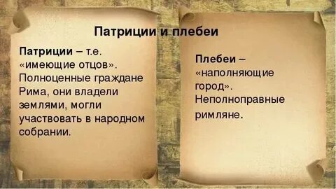 Борьба между патрициями и плебеями