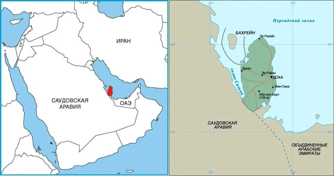 Страны персидского залива нефть. Государство Катар на карте. Аравийский полуостров Катар. Карта государства катр. Доха Катар на карте.