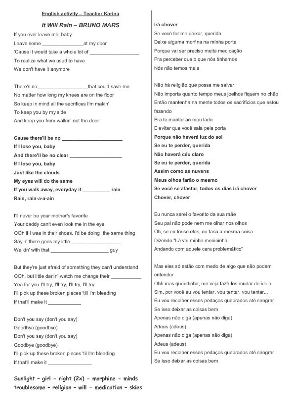 Lyrics Bruno Mars Worksheet. Seasons Song текст песни. Bruno Mars Education Song перевод.